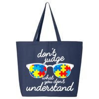 Autism Don't Judge What You Don't Understand 25L Jumbo Tote