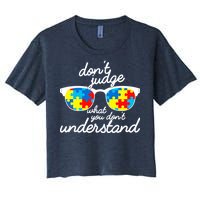 Autism Don't Judge What You Don't Understand Women's Crop Top Tee