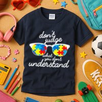 Autism Don't Judge What You Don't Understand Kids T-Shirt