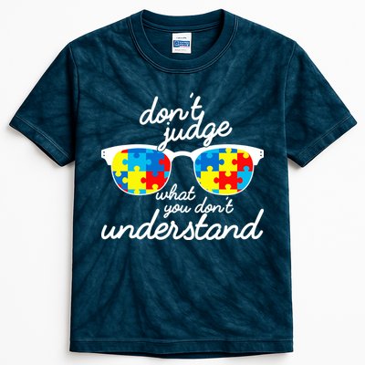 Autism Don't Judge What You Don't Understand Kids Tie-Dye T-Shirt