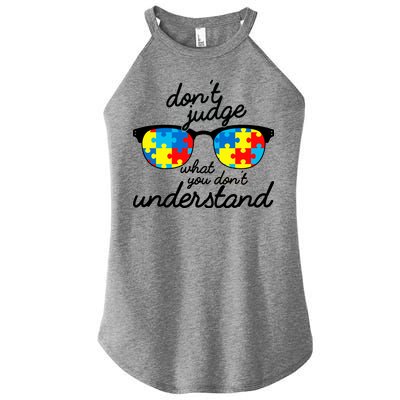 Autism Don't Judge What You Don't Understand Women's Perfect Tri Rocker Tank