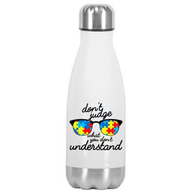 Autism Don't Judge What You Don't Understand Stainless Steel Insulated Water Bottle