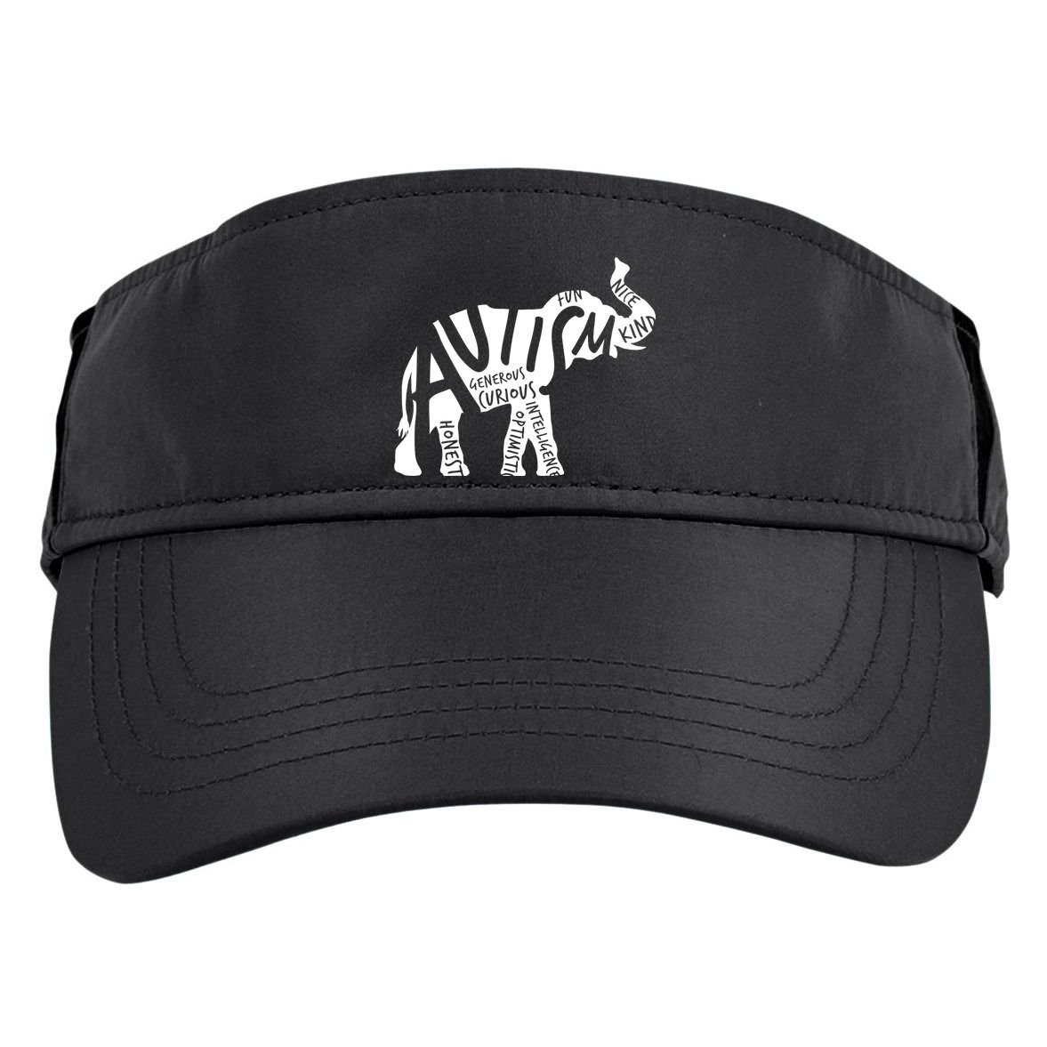 Autism Elephant Kind Words Adult Drive Performance Visor