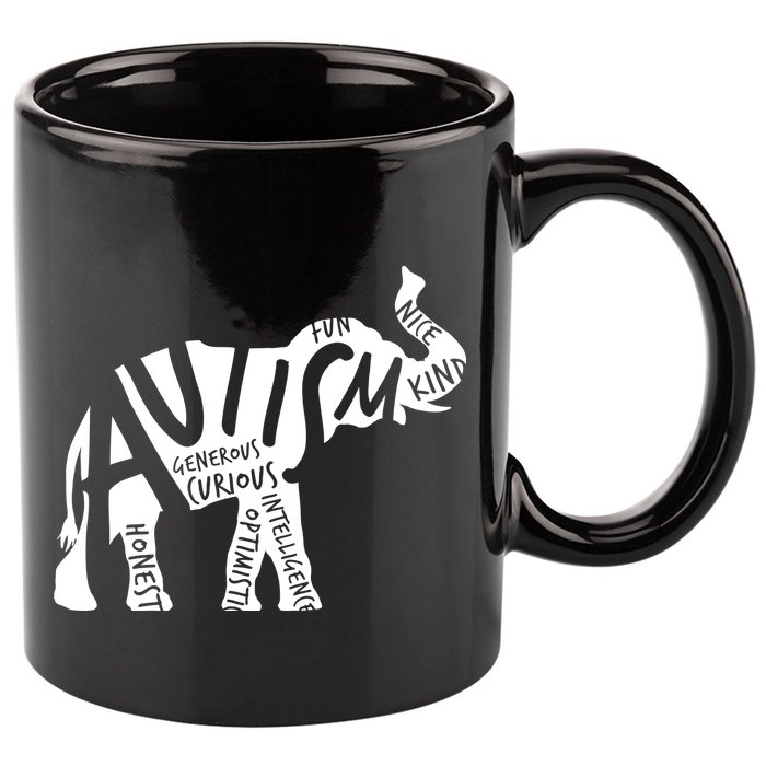Autism Elephant Kind Words 11oz C Handle Ceramic Mug