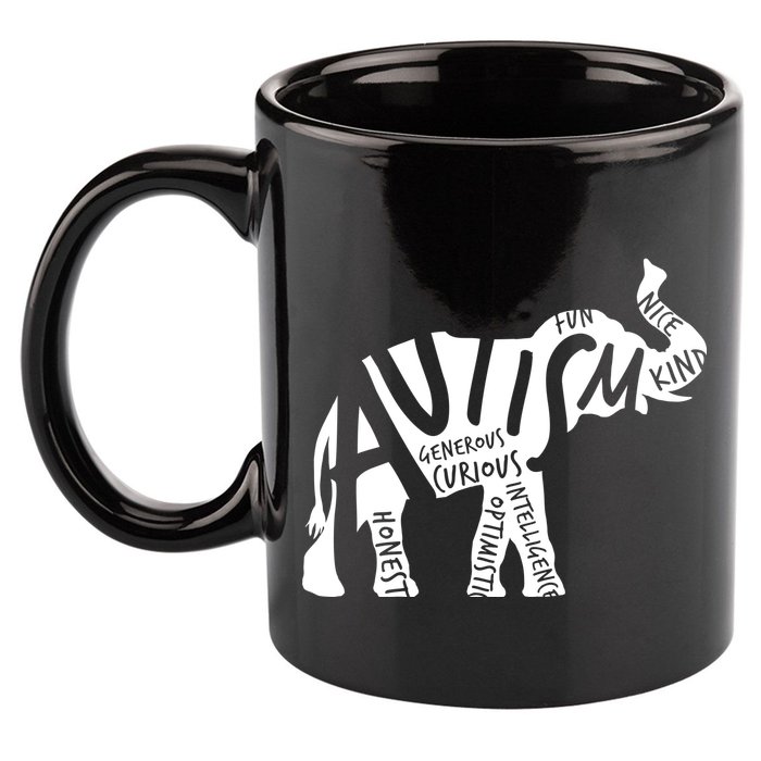 Autism Elephant Kind Words 11oz C Handle Ceramic Mug