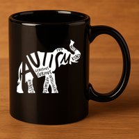 Autism Elephant Kind Words 11oz C Handle Ceramic Mug