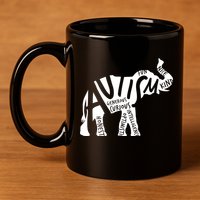 Autism Elephant Kind Words 11oz C Handle Ceramic Mug