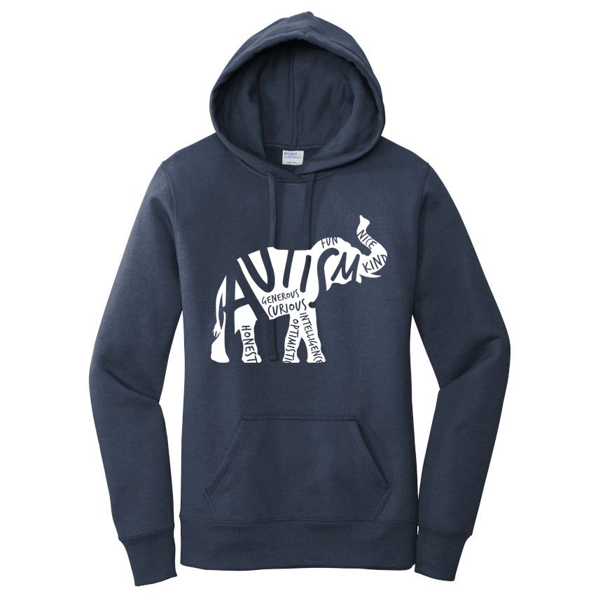 Autism Elephant Kind Words Women's Pullover Hoodie