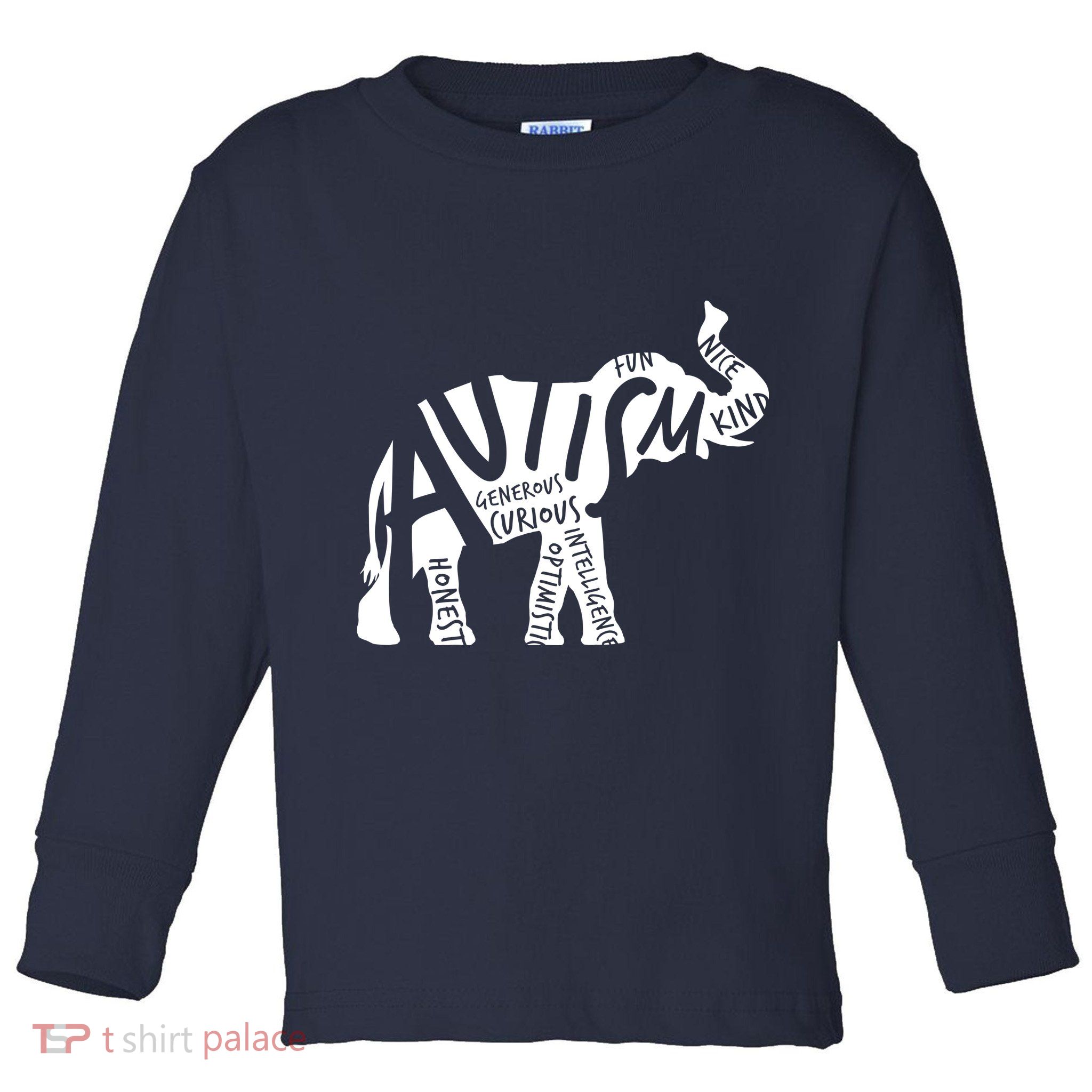 Autism Elephant Kind Words Toddler Long Sleeve Shirt