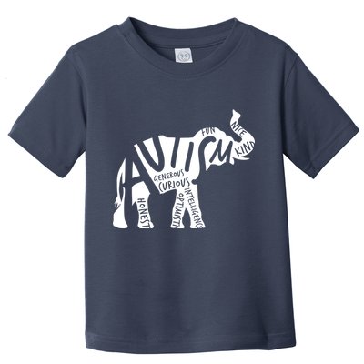 Autism Elephant Kind Words Toddler T-Shirt