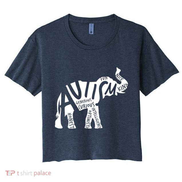 Autism Elephant Kind Words Crop Top
