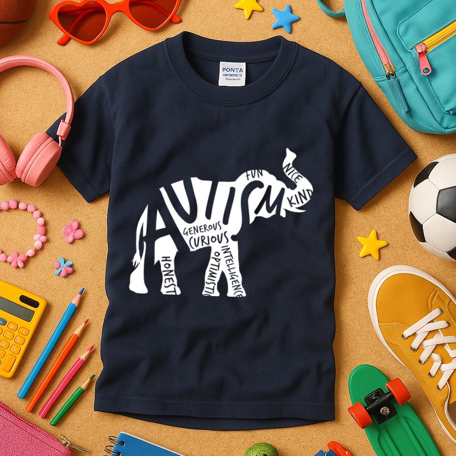 Autism Elephant Kind Words Kids T-Shirt