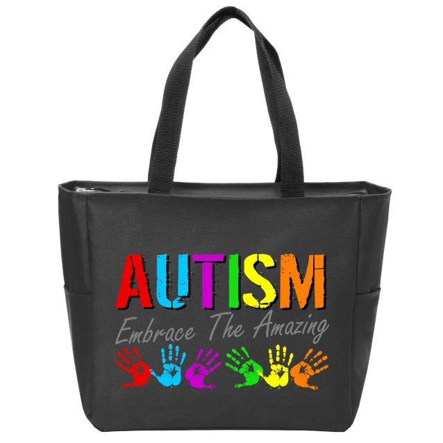 Autism Embrace The Amazing Zip Tote Bag