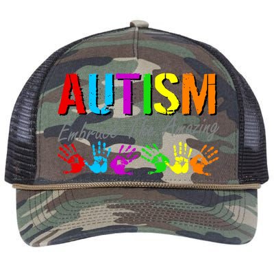 Autism Embrace The Amazing Retro Rope Trucker Hat Cap