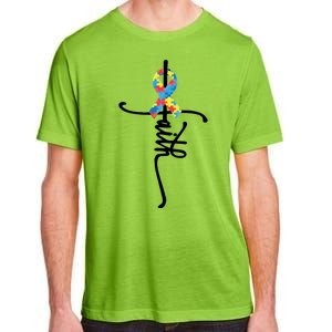 Autism Faith Puzzle Ribbon Adult ChromaSoft Performance T-Shirt