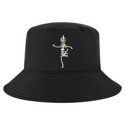 Autism Faith Puzzle Ribbon Cool Comfort Performance Bucket Hat