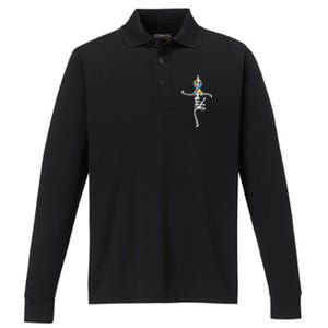 Autism Faith Puzzle Ribbon Performance Long Sleeve Polo