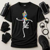 Autism Faith Puzzle Ribbon Cooling Performance Crew T-Shirt