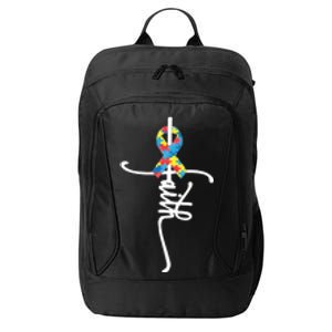 Autism Faith Puzzle Ribbon City Backpack