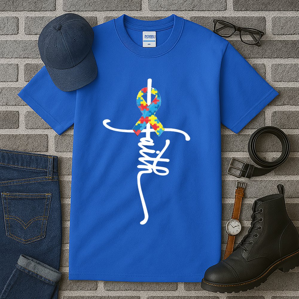 Autism Faith Puzzle Ribbon Tall T-Shirt
