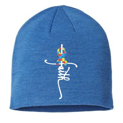 Autism Faith Puzzle Ribbon Sustainable Beanie