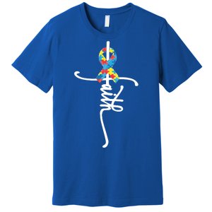 Autism Faith Puzzle Ribbon Premium T-Shirt