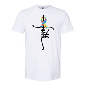 Autism Faith Puzzle Ribbon Softstyle CVC T-Shirt