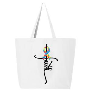 Autism Faith Puzzle Ribbon 25L Jumbo Tote