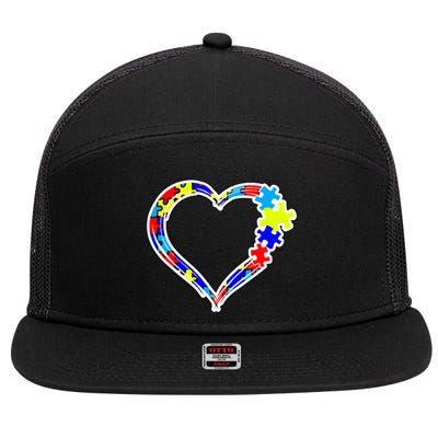 Autism Full Of Love 7 Panel Mesh Trucker Snapback Hat