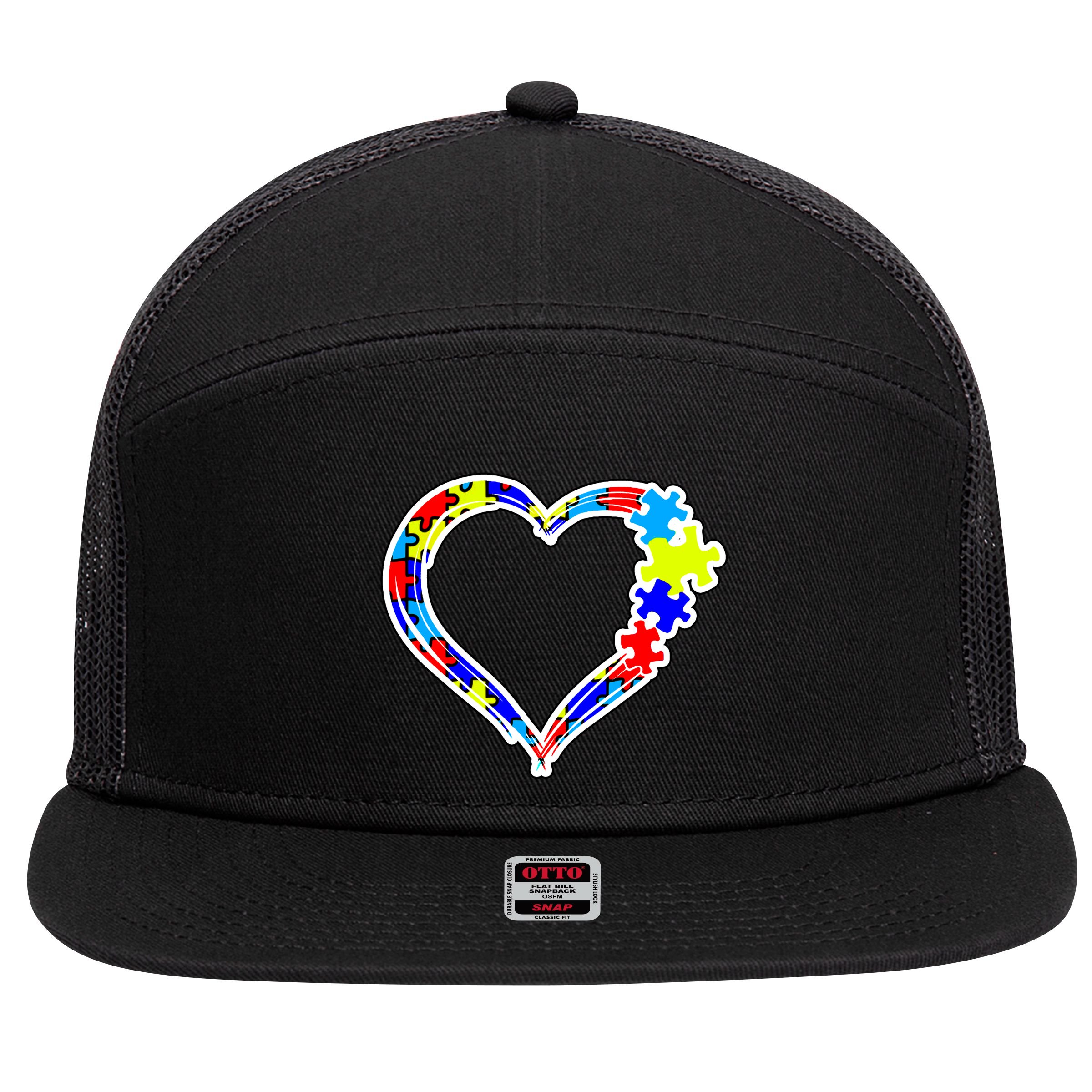 Autism Full Of Love 7 Panel Mesh Trucker Snapback Hat