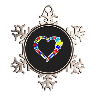 Autism Full Of Love Metallic Star Ornament