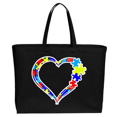 Autism Full Of Love Cotton Canvas Jumbo Tote