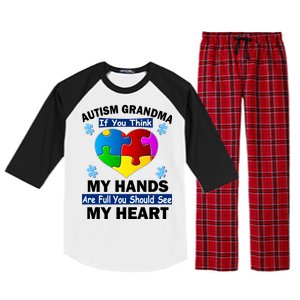 Autism Grandma My Hands Are Full You Should See My Heart Raglan Sleeve Pajama Set