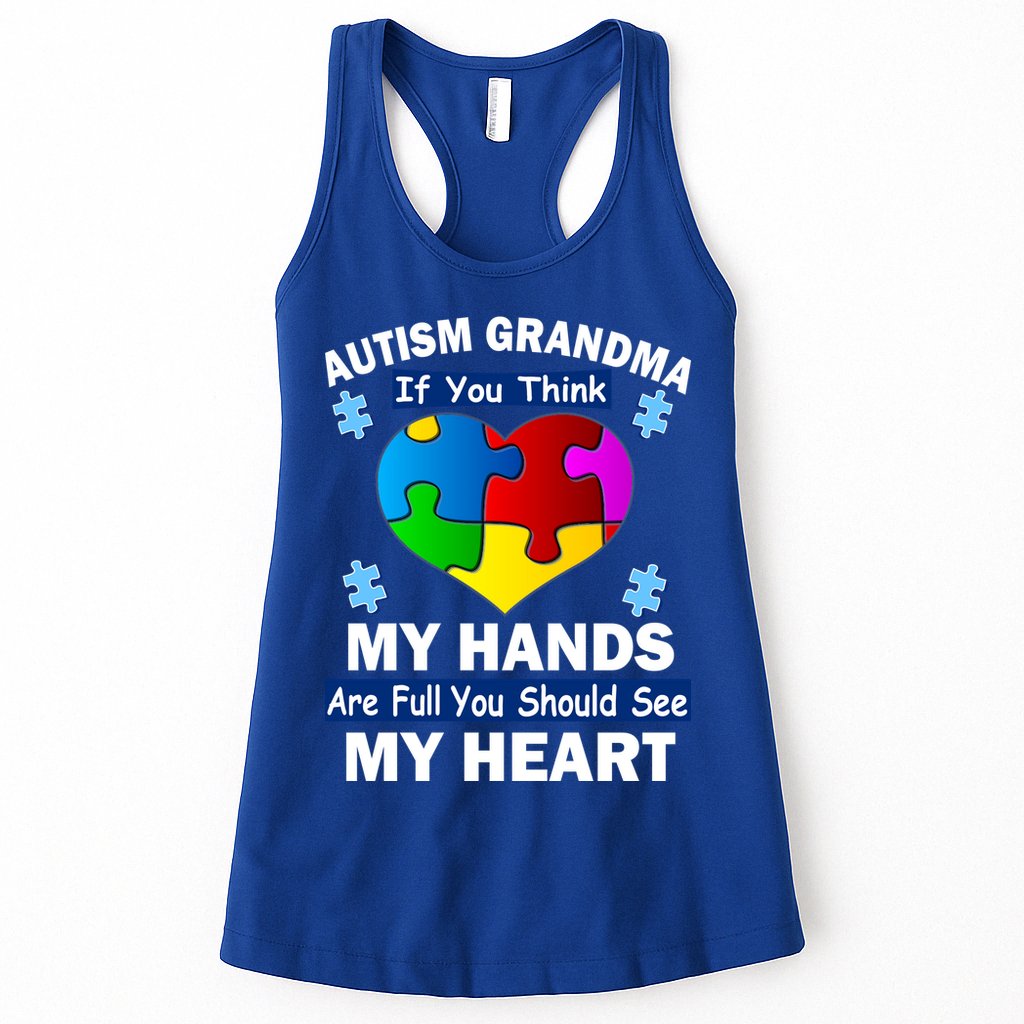 Autism Grandma My Hands Are Full You Should See My Heart Womens Tank Top