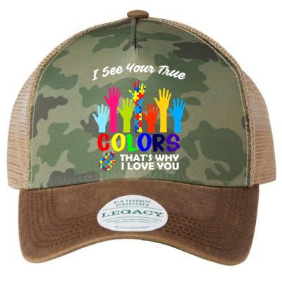 Autism Hand Of Puzzles See Your True Colors Legacy Tie Dye Trucker Hat