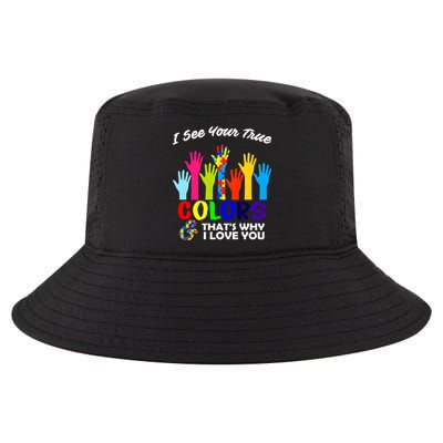 Autism Hand Of Puzzles See Your True Colors Cool Comfort Performance Bucket Hat