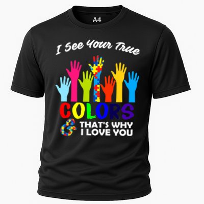 Autism Hand Of Puzzles See Your True Colors Performance Shirt