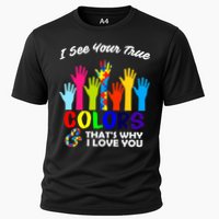 Autism Hand Of Puzzles See Your True Colors Performance Shirt