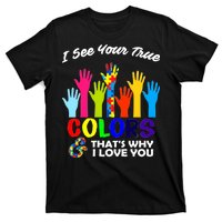 Autism Hand Of Puzzles See Your True Colors T-Shirt