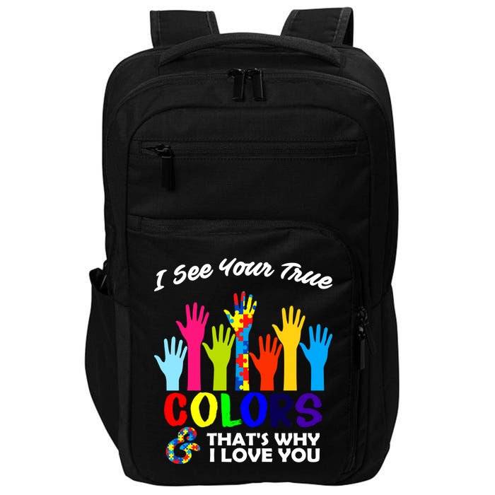 Autism Hand Of Puzzles See Your True Colors Impact Tech Backpack