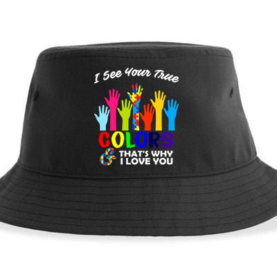 Autism Hand Of Puzzles See Your True Colors Sustainable Bucket Hat