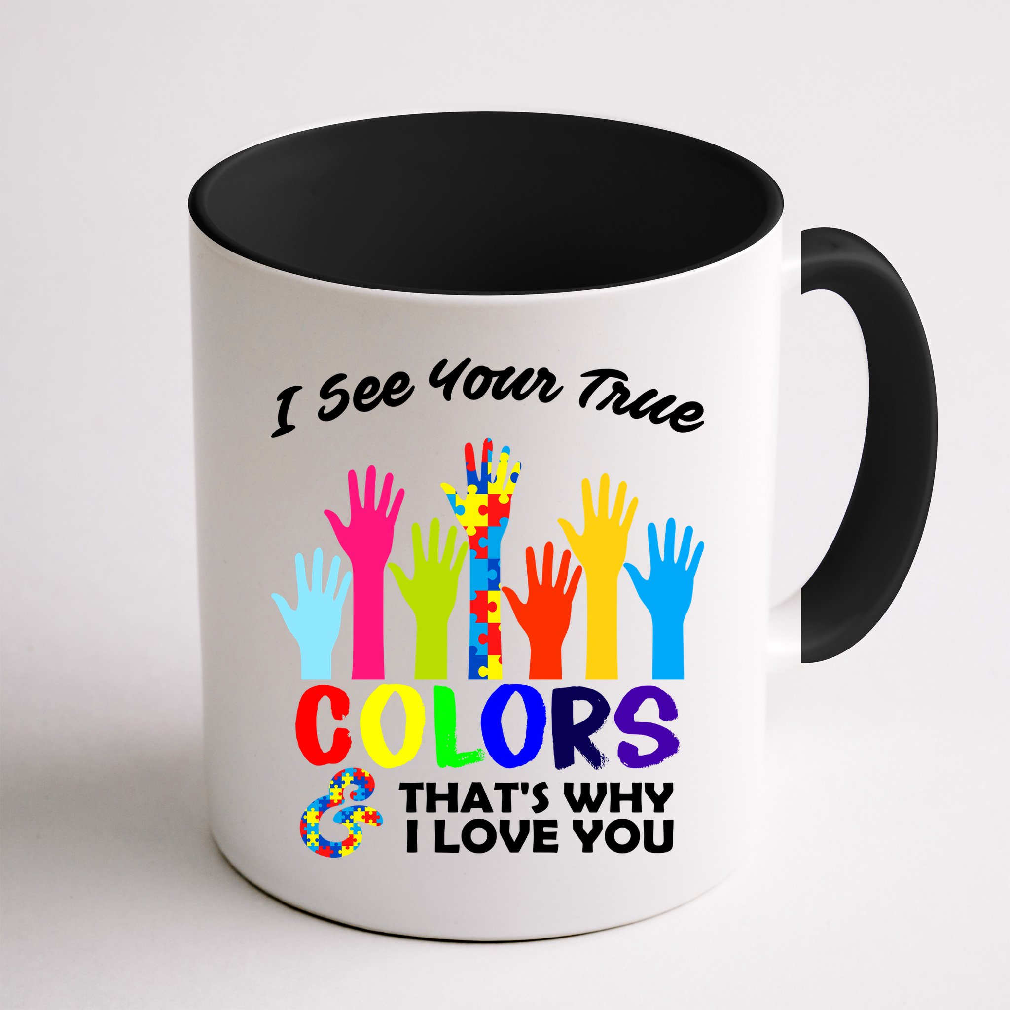 Autism Hand Of Puzzles See Your True Colors Mug