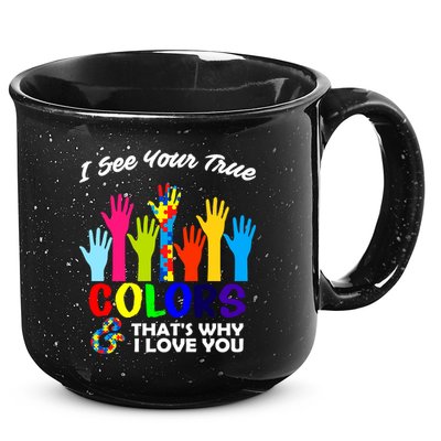 Autism Hand Of Puzzles See Your True Colors 15oz Campfire Ceramic Mug