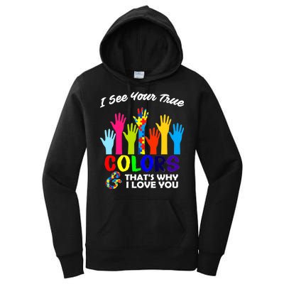 Autism Hand Of Puzzles See Your True Colors Women's Pullover Hoodie