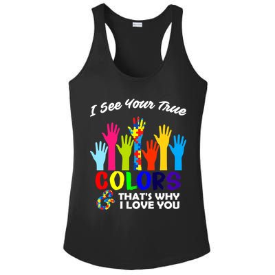 Autism Hand Of Puzzles See Your True Colors Ladies PosiCharge Competitor Racerback Tank