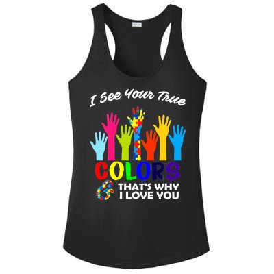 Autism Hand Of Puzzles See Your True Colors Ladies PosiCharge Competitor Racerback Tank