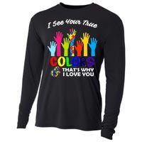 Autism Hand Of Puzzles See Your True Colors Cooling Performance Long Sleeve Crew