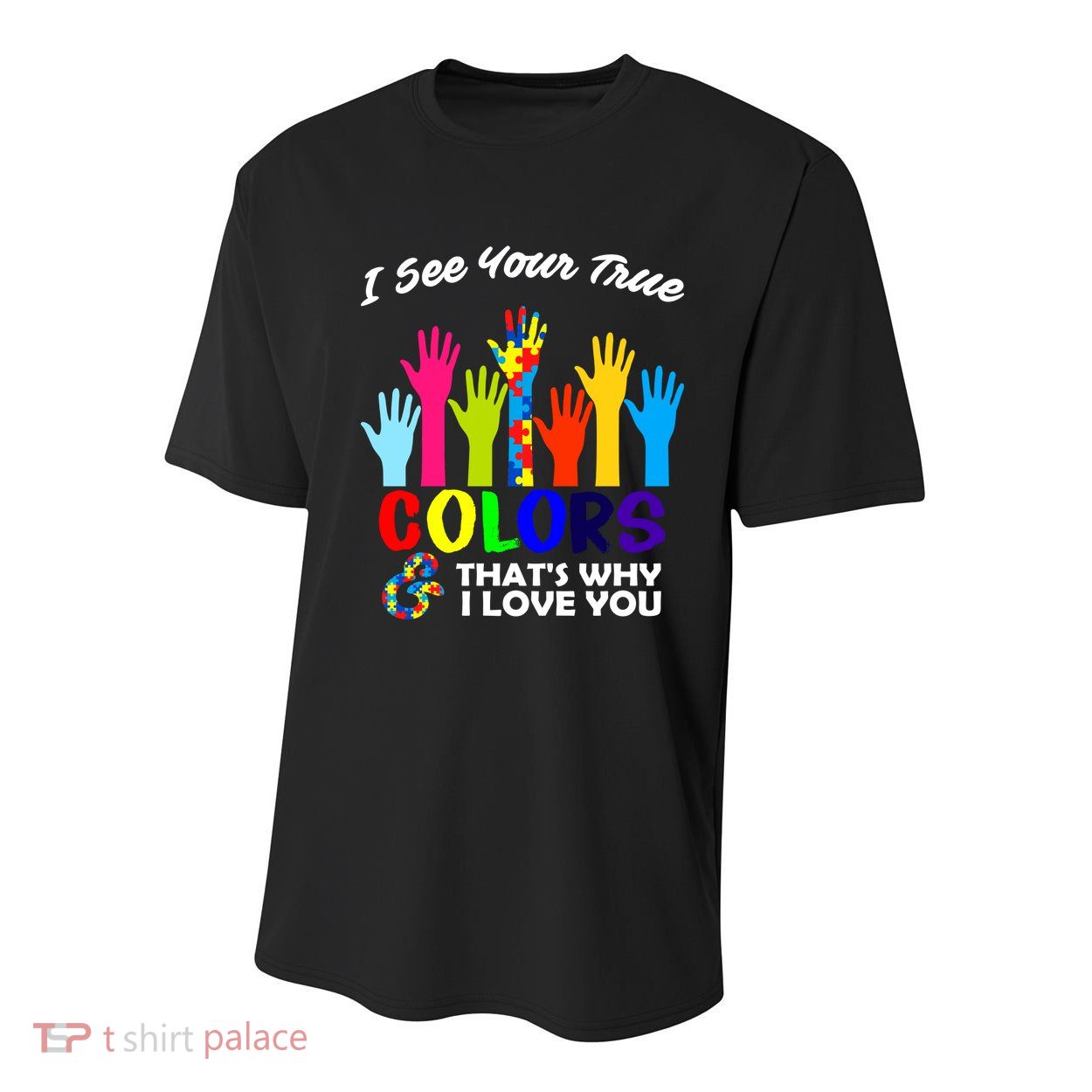 Autism Hand Of Puzzles See Your True Colors Youth Performance Sprint T-Shirt