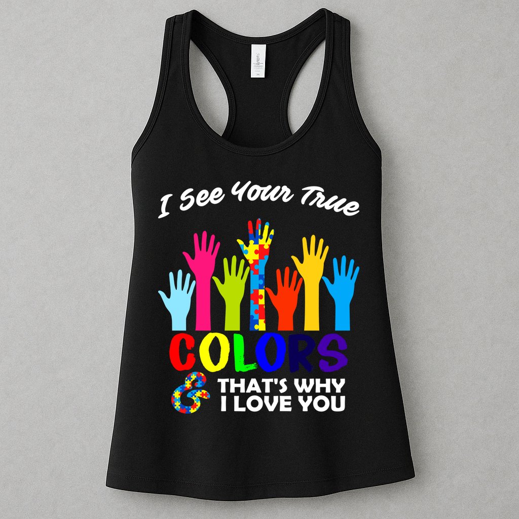 Autism Hand Of Puzzles See Your True Colors Womens Tank Top