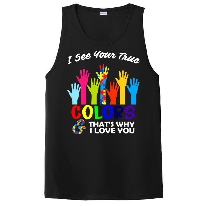 Autism Hand Of Puzzles See Your True Colors PosiCharge Competitor Tank